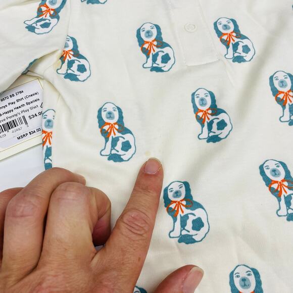 NWT (Please Read) TBBC 6-12M Penny's Play Shirt in Happy Hearth Spaniels - Picture 5 of 5